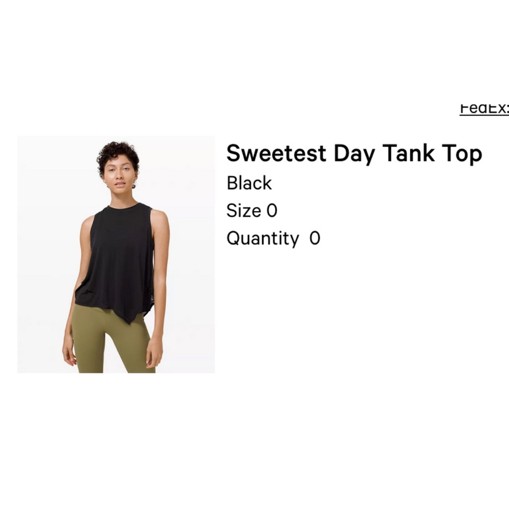 Lululemon Sweetest Day Black Tank Top 0